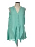 Torrid 100% Polyester Teal Sleeveless Blouse Size Lg Plus (0) - photo 1