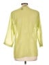 DKNY Jeans 100% Polyester Yellow 3/4 Sleeve Blouse Size L - photo 2
