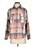 Unbranded 100% Polyester Plaid Orange Long Sleeve Blouse Size S - photo 1