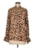 Democracy 100% Polyester Animal Print Brown Long Sleeve Blouse Size M - photo 1