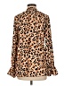 Democracy 100% Polyester Animal Print Brown Long Sleeve Blouse Size M - photo 2
