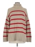 Old Navy 100% Cotton Stripes Tan Turtleneck Sweater Size M - photo 1