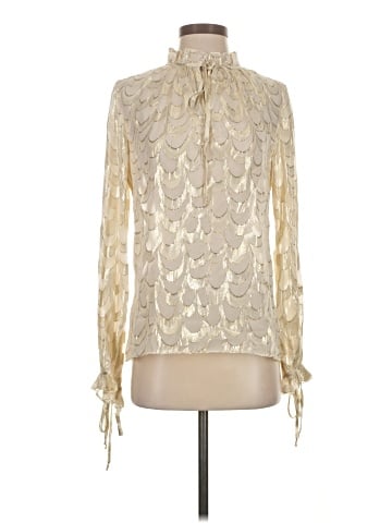 Milly Long Sleeve Silk Top (view 1)