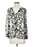 Joie 100% Silk Floral Multi Color Silver Long Sleeve Silk Top Size S - photo 1