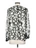 Joie 100% Silk Floral Multi Color Silver Long Sleeve Silk Top Size S - photo 2