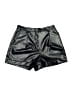 Zara 100% Polyurethane Metallic Black Shorts Size M - photo 1