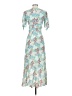 Intermix 100% Silk Floral Blue Cocktail Dress Size 2 - photo 2