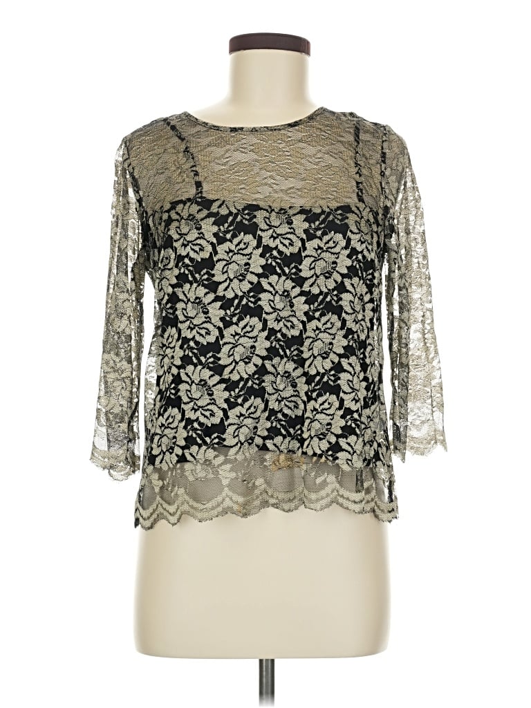Pre-owned Talbots 3/4 Sleeve Blouse In Black
