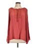 St. John's Bay 100% Rayon Red Long Sleeve Blouse Size L - photo 1