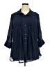 Alfani Blue 3/4 Sleeve Button-Down Shirt Size 2X - photo 1