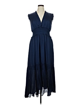 knee length dresses for ladies Banana Republic Navy/ Green Side Silky Sleeveless Maxi Dress 0 – newdsalem main image 1
