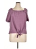 I.N. Studio Purple Short Sleeve Top Size XL - photo 1