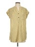 Carolina Belle 100% Polyester Polka Dots Yellow Short Sleeve Blouse Size S - photo 1