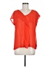 August Silk 100% Polyester Orange Short Sleeve Blouse Size M - photo 1