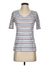 Talbots 100% Cotton Stripes White Short Sleeve T-Shirt Size XS - photo 1
