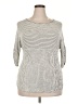 Max Studio Silver 3/4 Sleeve T-Shirt Size 2X - photo 1