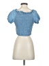 E&M Collection 100% Lyocell Blue Short Sleeve Blouse Size S - photo 2
