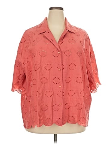 Hue 3/4 Sleeve Button-Down Shirt (view 1)