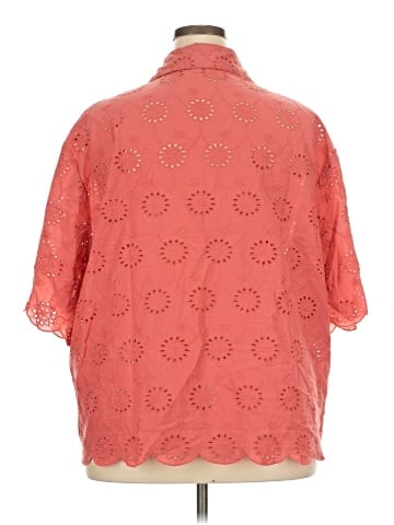 Hue 3/4 Sleeve Button-Down Shirt (view 2)