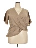 Unbranded Tan Short Sleeve Blouse Size XXL - photo 1