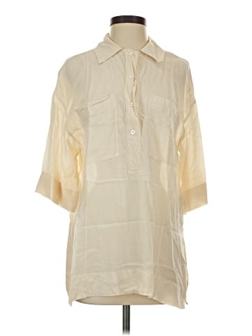 Zara 3/4 Sleeve Button-Down Shirt (view 1)