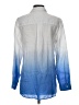 J. McLaughlin 100% Linen Color Block Blue Long Sleeve Button-Down Shirt Size S - photo 2