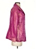 Liza Byrd 100% Polyester Metallic Pink Long Sleeve Blouse Size S - photo 4