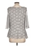Connected Apparel Silver 3/4 Sleeve Top Size L - photo 2