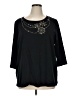 Quacker Factory Black 3/4 Sleeve Top Size 1X - photo 1