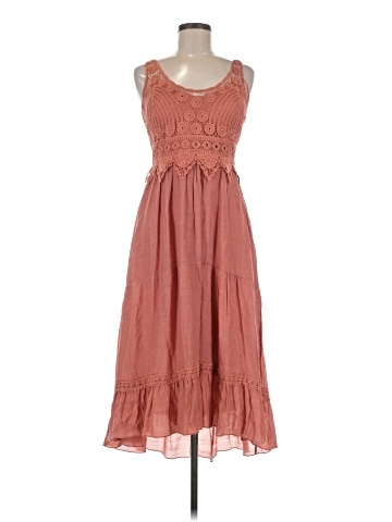strapless open back dress Seren Midi Dress - Pink main image 0