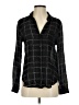 Cloth & Stone 100% Rayon Plaid Black Long Sleeve Blouse Size S - photo 1
