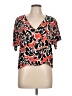 Leith Orange Short Sleeve Blouse Size L - photo 1