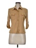 J. McLaughlin Tan 3/4 Sleeve Button-Down Shirt Size M - photo 1