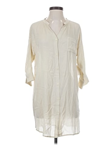 Allen Allen 3/4 Sleeve Button-Down Shirt (view 1)