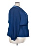 1.State 100% Polyester Solid Blue Long Sleeve Blouse Size 3X - photo 4