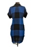 Rag & Bone 100% Silk Plaid Blue Casual Dress Size 0 - photo 2
