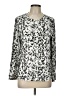 Worth New York Animal Print Silver Long Sleeve Blouse Size L - photo 1