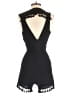 The Impeccable Pig 100% Rayon Solid Black Romper Size S - photo 2