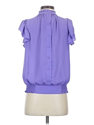 New York & Company Short Sleeve Blouse (view 2)