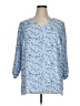 Mario Serrani 100% Polyester Blue 3/4 Sleeve Blouse Size XL - photo 1