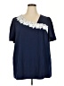 Shein Curve Blue Short Sleeve Blouse Size 20 Plus (4) - photo 1