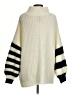 Urban Outfitters Stripes Ivory Turtleneck Sweater Size XS - photo 2