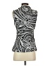 White House Black Market Silver Sleeveless Blouse Size S - photo 2