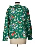 Ann Taylor LOFT Green Long Sleeve Blouse Size L - photo 2