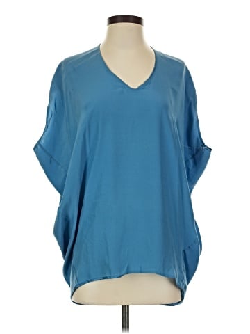 Vince. Short Sleeve Silk Top (view 1)