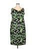 Boohoo 100% Polyester Tropical Green Casual Dress Size 18 - photo 1
