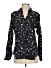 Ann Taylor 100% Polyester Floral Black Long Sleeve Blouse Size S - photo 1