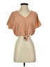 Sim & Sam 100% Rayon Tan Short Sleeve Top Size S - photo 1