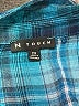 N Touch Plaid Teal Blue 3/4 Sleeve Button-Down Shirt Size 2X - photo 7