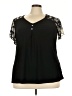 Liz McCoy Black Short Sleeve Blouse Size 3X - photo 1